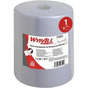 Kimberly-Clark Wypall L20 Putztuchrolle 7301 - 2-lagig, blau, 33 x 38 cm, 500 Blatt, außergewöhnliche Reißfestigkeit und Saugfähigkeit für gründliche Reinigungsarbeiten