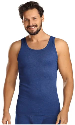 COMTE Herren Unterhemd 3erPack ärmellos TankTop Ringel Gr. 9/3XL - Praktisches 3er-Pack ärmelloser Herren Unterhemden in Blau. Aus feinem Baumwollmix für angenehmen Tragekomfort. Ideal für den Alltag und einfach in der Maschinenwäsche zu reinigen.
