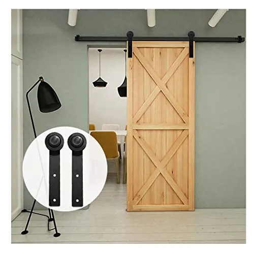 6.6FT/200 cm Schiebetür Kit Scheunentor Hardware Schiebetür Hardware Kit für Einzelne Scheunentore/Schwarze I-Form/LWZH