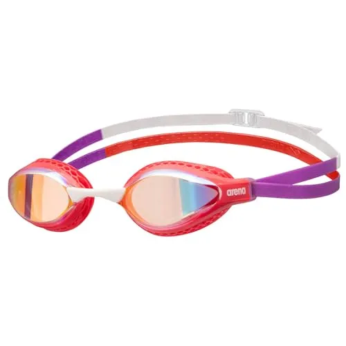 Arena Schwimmbrille Air Speed Mirror 003151 - rot - Schwimmbrille mit verspiegelten Gläsern für optimale Sicht und UV-Schutz, ideal für Wettkämpfe und Training.