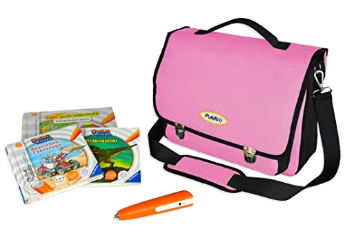 PUNALU kompakte Tasche für die Toniebox und Zubehör mit Soundklappe, Platz für ca. 20 Tonies Hörfiguren (schwarz)