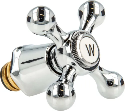 tecuro Hahnoberteil Sanitäroberteil 1/2 Zoll, mit Nostalgiegriff, für Armaturen - warm (W)