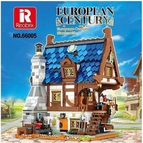 Mittelalterliche Schmiede Bausatz mit LED und 2366 Teilen