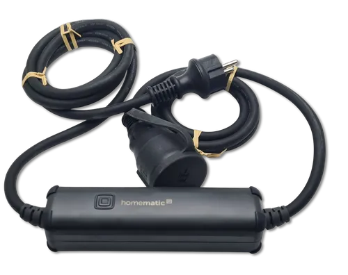 Homematic IP Smart Home Schalt-Mess-Kabel – Steuere Leuchten & Geräte per App, Alexa & Google Assistant - Smart & Ferngesteuerte Stecker, kinderleichte Installation in Standard-Steckdose, ideal für Außenbereich und steuerbar per Sprachbefehl.