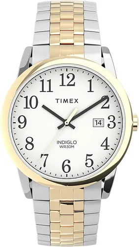 Timex Easy Reader Herren-Armbanduhr 38mm - Elegante Armbanduhr für Herren mit 38mm Gehäuse, INDIGLO Night-Light und zweifarbigem Edelstahl/Gold-Band. Wasserdicht bis 30m, ideal für den Alltag und Freizeit.