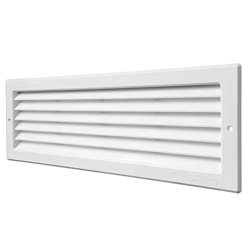 La Ventilazione P3713B Lüftungsgitter, rechteckig, aus weißem Kunststoff, zum Einbauen, Maße: 370 x 130 mm