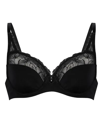 Hunkemöller Unwattierter Bügel-BH Lily - Caviar - 80D - Eleganter unwattierter Bügel-BH für natürlichen Halt und Komfort im Alltag. Die zarte Spitze verleiht einen femininen Touch. Ideal kombinierbar mit dem passenden String für einen perfekten Look.
