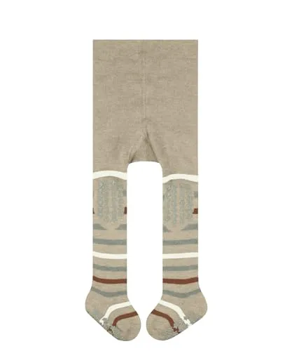 FALKE Unisex Baby Strumpfhose Multi Stripe B Ti Baumwolle rutschhemmende Noppen 1 Stück, Beige Sand Melange 4651, 80-92