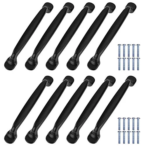 QH-Shop Schrank Türgriff aus Aluminiumlegierung, 10 Stück Möbel Griffen Küchengriff Schrank Griffe Kleiderschrank Knöpfe mit Schrauben (Lochabstand 128 mm)
