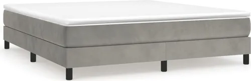 vidaXL Boxspringbett mit Matratze Hellgrau 180x200 cm