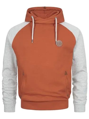Indicode Herren INRowland Sweatshirt mit Kapuze | Hoodie Kapuzenpullover für Männer Baked Clay, XXL