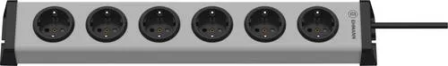 Ehmann 6-Fach Steckdosenleiste Universal mit 3 m Zuleitung - Steckdosen & Zubehör, VDE-zertifiziert mit 90° gedrehten Steckdosen und extra großen Abständen für mehr Flexibilität und Sicherheit.