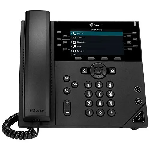Poly VVX 450 Business IP Telefon - Festnetztelefon mit Skype for Business, 12 Leitungen und großem Farbdisplay für optimale Kommunikation im Büro. Polycom HD-Voice sorgt für klare Gespräche.