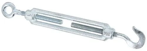 Tension Lock with Hook and Eyelet Galvanised M6 / 150 mm - Spannschlösser aus verzinktem Stahl mit einer einstellbaren Länge von 150 bis 235 mm - Ideal für sichere und flexible Anwendungen in Garten und Bau.