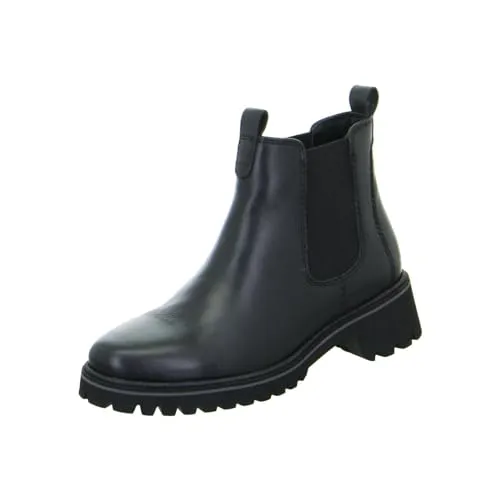 ARA Damen Kent Chelsea - Elegante Wanderschuhe in Schwarz, 39 EU Schmal - Wanderschuhe aus hochwertigem Leder mit bequemen Blockabsatz, ideal für stilvolle Erkundungen in der Natur.