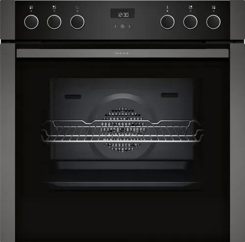 Neff E1ACE2AG3 N 50 Einbau-Herd, 60 x 60 cm, Graphite-Grey - Backöfen mit CircoTherm® Heißluftsystem für gleichzeitiges Backen auf bis zu 3 Ebenen. EasyClean® Reinigungshilfe sorgt für energiesparende Sauberkeit.