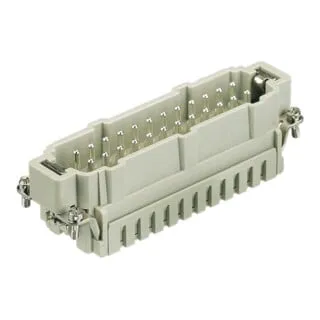 Harting Stifteinsatz Han 24 ES-M 09330242616 - 24-polig - Hochwertiger 24-poliger Stifteinsatz mit Käfigzugfederanschluss für zuverlässige elektrische Verbindungen. Ideal für industrielle Anwendungen mit einer Temperaturbeständigkeit von -40°C bis 125°C.
