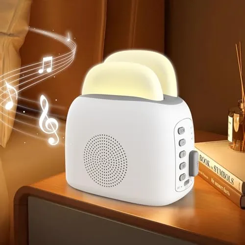 Weißes Rauschen Nachtlicht, Gemmac Wiederaufladbare Night Light Sound Machine mit Bluetooth-Lautsprecher Timer Soundmaschine Licht für Baby Kinder Erwachsene Schlafzimmer Weihnachten Geschenk