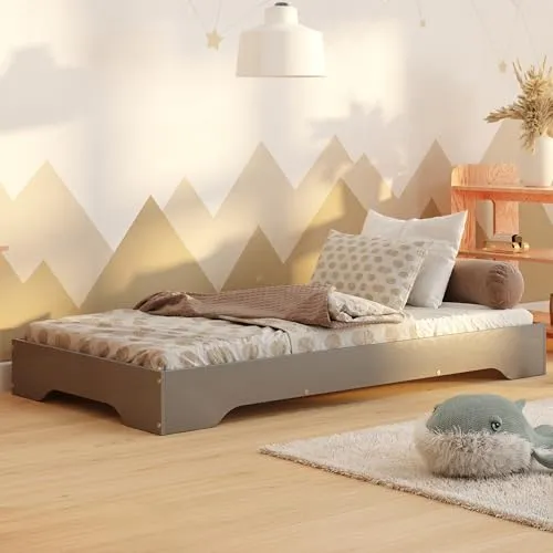 smartwood Kinderbett 90x190 Grau