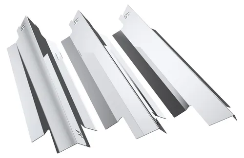 Gasgrill Edelstahl Brennerabdeckung passend für Enders Kansas 2 Pro 3, Pro 4, Farbe:3 Leisten Glänzend Flame