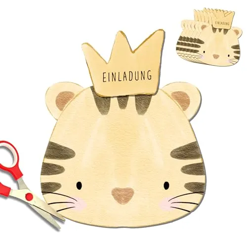 MeinBaby123® 10 Einladungen zum selber basteln (Tiger)