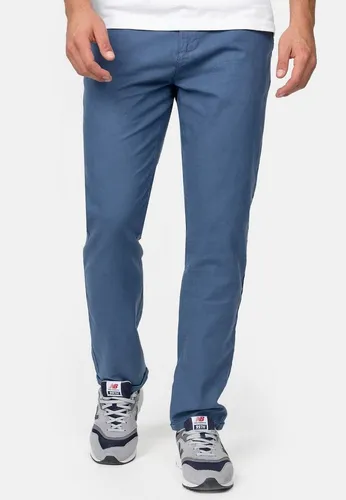 Indicode Leinenhose Haverfield, Dk Denim - Wanderhose aus 55% Leinen und 45% Baumwolle, elastisch und pflegeleicht – ideal für entspannte Outdoor-Aktivitäten in der Freizeit.