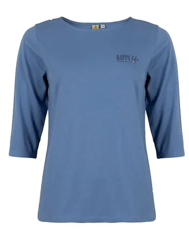 ROADSIGN australia Damen Langarmshirt Shirt mit positiven Print für inspirierende Alltagslooks blau, M