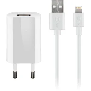 goobay Ladekabel mit Adapter schwarz, 12 Watt