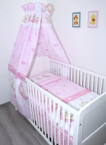 Primawela 7-teiliges Babybettwäsche Set mit Himmel