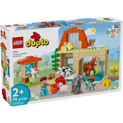 LEGO 10416 Tierpflege auf dem Bauernhof - Entdecke die spannende Welt der Tierpflege mit LEGO Duplo! Mit 74 Teilen und 2 Minifiguren fördert dieses Set kreatives Spielvergnügen für Kinder ab 2 Jahren. Ideal für kleine Tierfreunde!