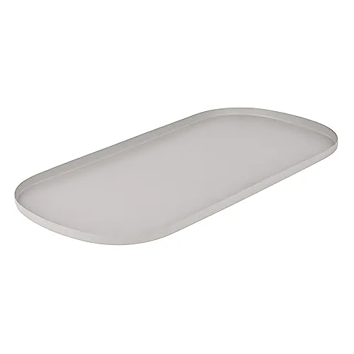 EGLO LIVING Dekotablett Savant, Tablett zum Dekorieren im minimalistischen Design, Deko Serviertablett aus Metall in Grau, Servierplatte 46 x 21 cm