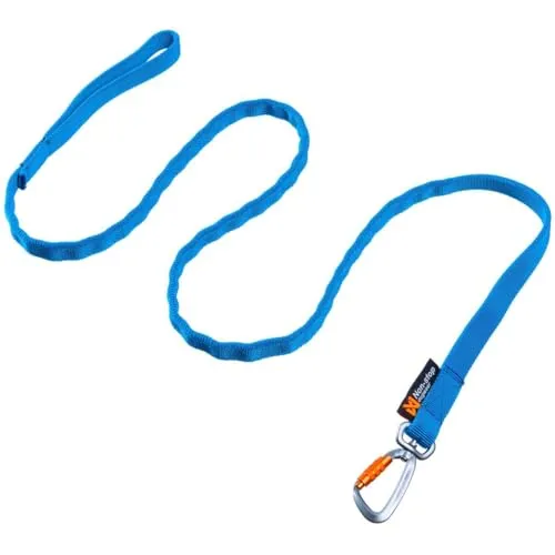 Non-stop dogwear Bungee Leash LTD | 2m Leine für Canicross in Blau - Klassische Hundeleinen mit Twistlock-Karabiner und elastischem Gewebe für sanften Zug – ideal für Canicross und dogtrekking, schont Rücken von Mensch und Hund.