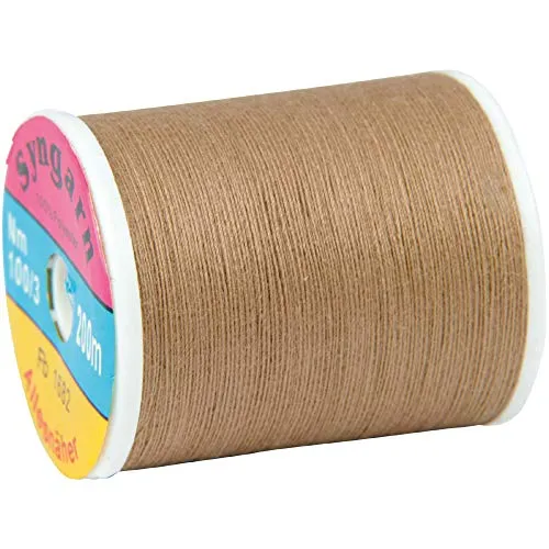 Syngarn - 10 Spulen mit je 200m (Beige) Stärke Nm 100/3 - Allesnäher, Das Garn aus 100% Polyester für alle Nähzwecke und Stoffarten