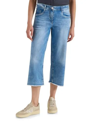 Cecil 3/4 Wide Leg Jeans Light Blue Washed 28 von CECIL