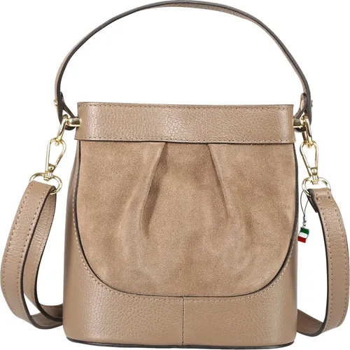 FLORENCE Damen Umhängetasche aus echtem Leder in Beige - Elegante Umhängetasche im Hochformat aus hochwertigem Kalbsleder, ideal für den täglichen Gebrauch. Mit einem kompakten Design und praktischem Stauraum bietet sie Stil und Funktionalität.