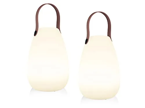 Wiederaufladbare LED Tischleuchten 2er SET mit Farbwechsel - Außenleuchten im 2er SET mit USB-Kabel, IP44 Schutzart & 8 Lichtfarben für die perfekte Atmosphäre im Innen- und Außenbereich.