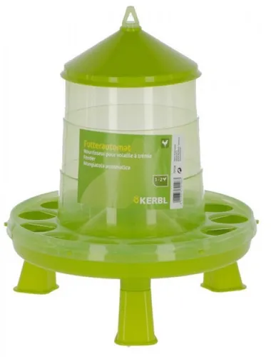 Kerbl 70126 Futterautomat für Geflügel mit Standfüßen - Praktischer Futterautomat mit 2,4 Liter Kapazität, ideal für Geflügel. Robuste Standfüße sorgen für Stabilität und einfachen Einsatz im Freien.