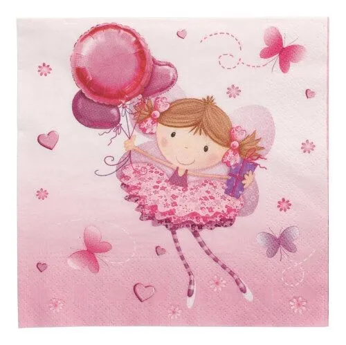 Servietten Little Dancer Kinder Geburtstag Mädchen Ballons Tischdeko 33x33cm 20