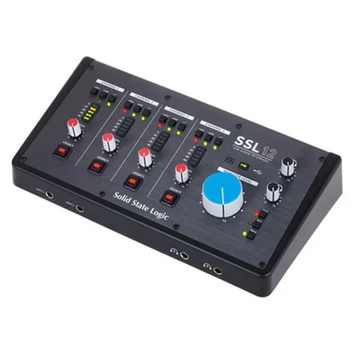 SSL 12 B-Stock Audiointerface - B-Stock Audio-Interface mit 12/8 USB-C, 32-bit/192kHz Wandler und 4 Mikrofonvorverstärkern; ideal für professionelle Aufnahmen und kreative Soundgestaltung.