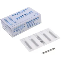 Romed Blutlanzetten für Diabetiker - 200 Stück einzeln steril verpackt - Medizinischer Bedarf: Hochwertige Blutlanzetten aus rostfreiem Edelstahl, ideal für die manuelle Blutpunktion und Blutzucker-Tests, steril und sicher verpackt.