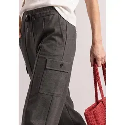 Street One Straight Leg Hose mit Cargo-Taschen in Black Coffee