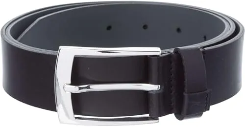 BRAX Herren Vollrindsleder Gürtel, Klassisch Sportiv in Schwarz - Herren-Gürtel aus hochwertigem Vollrindleder mit glänzender Nickelschließe. Edles Design und fixierte Gürtelschlaufe für einen stilvollen Look.