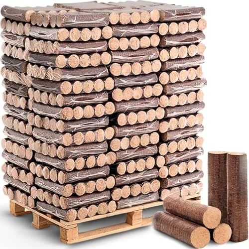 holz4home® Hartholz-Eichenbriketts 960 kg auf Palette - Briketts aus hochwertigem Eichenholz mit hohem Heizwert von 4,8 kWh/kg, ideal für effizientes und langanhaltendes Heizen im Kamin oder Ofen.