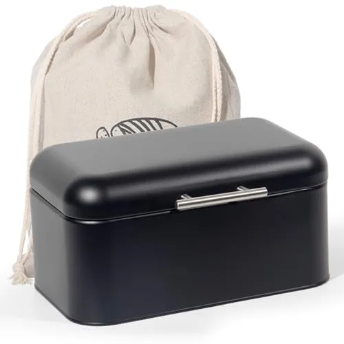 SYLANDO Brotkasten aus Metall mit Edelstahlgriff, Brot Lange Aufbewahren, Retro Brot Box, Brotaufbewahrungsbox mit Deckel