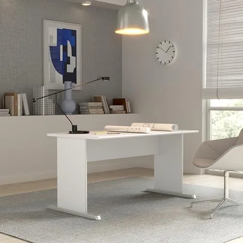 FORTE TEMPRA2 Schreibtisch 140 150 - Moderner Kinderschreibtisch, ideal für Home Office und Kinderzimmer. Die große Tischplatte bietet viel Platz zum Arbeiten und Lernen, hergestellt aus umweltfreundlichen Materialien.