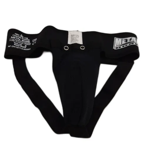 Boxen Schutz Slip Noir Schwarz Taille S Metall Boxe Coquille Übung Fitness