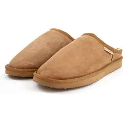 Hausschuhe Lammfell ISLAND Pantoffel camel 41 von Reissner Lammfelle