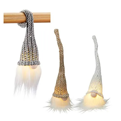 LED Weihnachts Wichtel - 3er Set - Weihnachtsdekoration beleuchtet zum Hängen