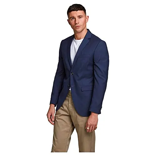 JACK & JONES jprfranco Blazer für Herren, Dark Navy, 54 EU - Eleganter Blazer in Dark Navy für Herren, bietet ein angenehmes Tragegefühl und eine weiche Haptik, ideal für Business-Anlässe.