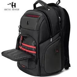 Arctic Hunter Businessrucksack - Schwarz - Vielseitiger Rucksack für Business, Freizeit und Schule. Wasserabweisend mit RFID-Schutz und Platz für 17 Zoll Laptops. Ideal für unterwegs!